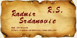 Radmir Srdanović vizit kartica